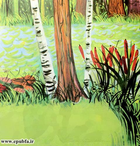 قورباغه به جایی که جویبار بهآرامی به دریاچه میپیوست رسیده بود